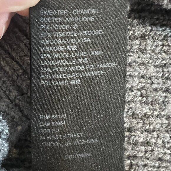 Anthropologie Josephine Mock Neck Sweater Wool Blend Petite XS Italy Gray Pink - Picture 11 of 11